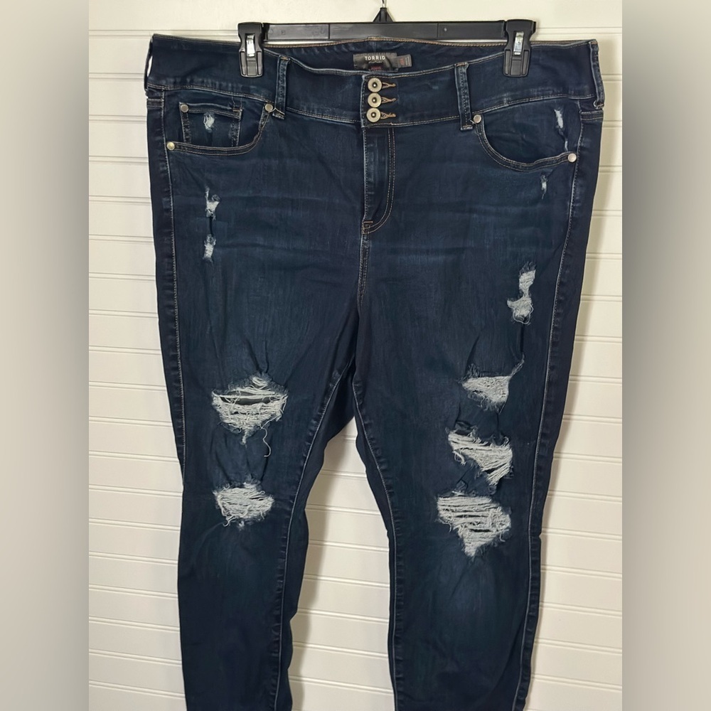 Torrid Women's Deep Indigo Jeggings Super Soft Stretchy - Picture 2 of 5